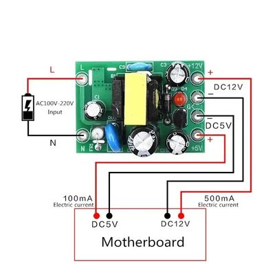 Tipo di montaggio standard Modulo di alimentazione di commutazione AC-DC 110-220V con potenza di uscita di 6W