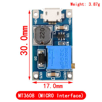 Creatall MT3608 Modulo di potenziamento CC-DC 2A Boost Board Voltaggio di ingresso 2-24V Voltaggio di uscita 30V
