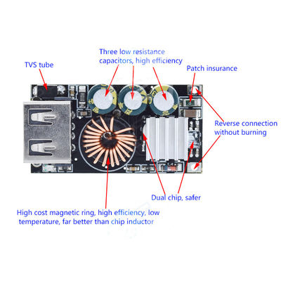 Ricarica di emergenza del telefono cellulare con QC3.0 DIY Fast Charger Board e alimentazione elettrica da 24W