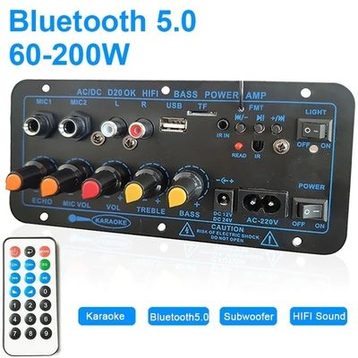 D20 200W BT 5.0 Amplificatore Amplificatore stereo per auto con doppio microfono e supporto per subwoofer