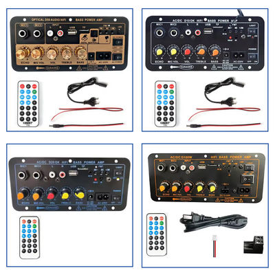 D50 Amplifier Board Con Audio Ottico BT AMP USB FM Radio TF Player Nero Per Auto Domestica