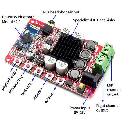 Modulo di amplificatore di potenza digitale TDA7492P con BT 5.0 e 2 canali 2.0 per potenza continua da 8 a 25 V