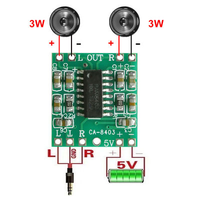 Scheda audio di classe D di potenza con amplificatore lineare da 6 W PAM8403 5V CA-8403 tensione standard