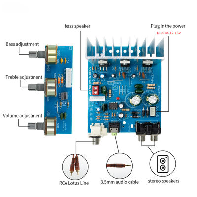 TDA2030 Subwoofer Power Amplifier Board 2.1CH 15W*2 30W Amplificatore audio stereo con doppia potenza AC 12V