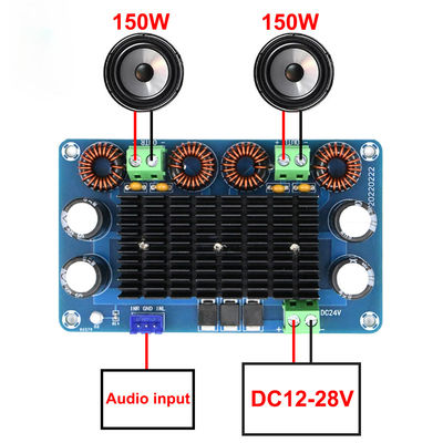 Scheda audio amplificatore ad alta potenza da 150 W + 150 W con uscita DC 12-28 V per equalizzatore stereo Home Theater