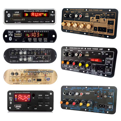 D50 Amplifier Board Con Audio Ottico BT AMP USB FM Radio TF Player Nero Per Auto Domestica