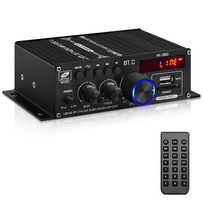 AK-380 USB SD Audio Power Amplifier 400W 2.0 CH HiFi Stereo AMP Altoparlante Bluetooth 5.0 Amp Ricevitore con telecomando per la casa
