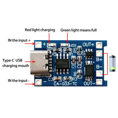 CA-033 Micro Type-C USB 5V Charging Board Dual Function 1A Li-Ion Lithium Battery Charger Module 18650 TP4056 IC Prodotto
