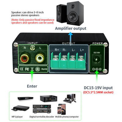 TPA3116 Amplificatore digitale 100W Stereo HiFi Classe D con Bluetooth 5.0 e custodia in lega di alluminio