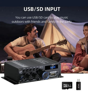 AK-380 Amplificatore audio Bluetooth v5.0 a 2.0 canali con potenza di uscita di 100-300 W per Home Theater
