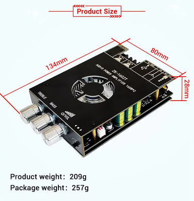 ZK-1602T 2*160W 2.0 Channel Digital Power Amplifier Module Classe D Audio stereo BT 5.0 Subwoofer Amplifier Board ZK-1602T
