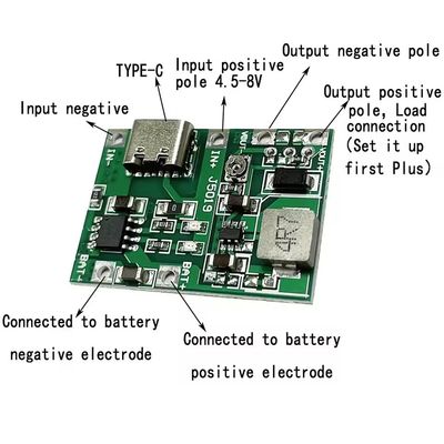 Tipo-C USB 3.7V 9V 5V 2A Converter DC-DC Board Mount Li-ion litio 18650 Caricabatterie 18650 Caricabatterie Step Boost Modulo di alimentazione