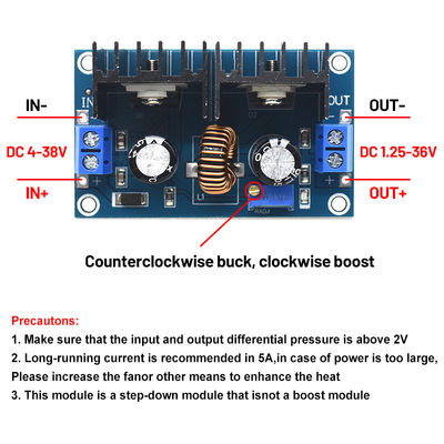 CA-4016 8A 200W Board Mount DC-DC Converter XL4016 4-40V a 1.25-36V PWM Modulo regolabile step-down 200W 8A Converter