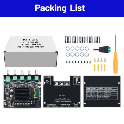 ZK-MT21 2.1 canale Subwoofer Amplifier Module 5.0BT 12V 24V 2*50W+100W Power Home Usage Board di plastica per sistema altoparlante