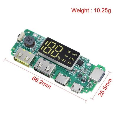Dual USB 5V 2.4A Micro/Type-C LED USB Mobile Power Bank 18650 Modulo di ricarica Protezione del circuito della scheda di caricabatterie al litio