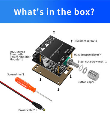 ZK-502L Mini per Bluetooth 5.0 DC 5-24V 50Wx2 Stereo Amplificatore di potenza Wireless Audio Digital Board per Bluetooth Amplificatore Spe