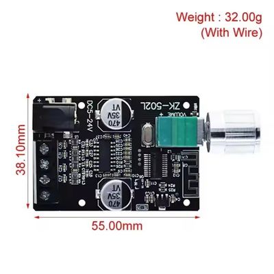 ZK-502L Mini per Bluetooth 5.0 DC 5-24V 50Wx2 Stereo Amplificatore di potenza Wireless Audio Digital Board per Bluetooth Amplificatore Spe
