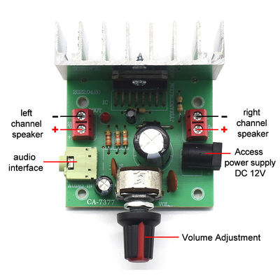 CA-7377 Modulo amplificatore audio digitale a 2.0 canali DC12V 2*35W TDA7377 Scheda amplificatore chip AMP