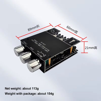 TPA3116D2 Subwoofer Audio Amplifier Module ZK-502T 2-Channel Audio Stereo Board con 2*50W Bass AMP e Comunicazione AUX