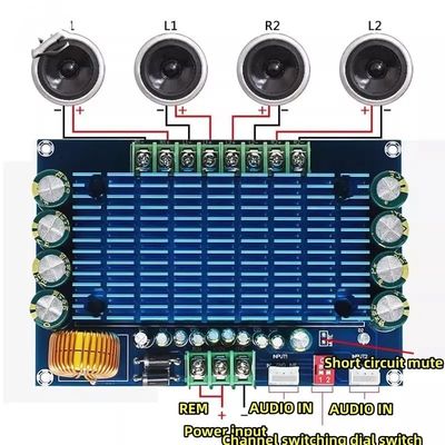 XH-M180 Modulo amplificatore altoparlante per auto 4x50W TDA7850 AMP per auto di fascia alta DC12V Scheda audio digitale
