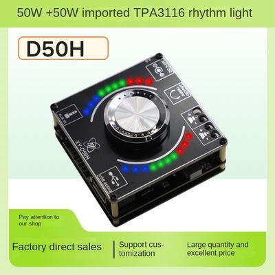 TPA3116 50W*2 HIFI Stereo Power Amplifier Board con lampada di ritmo musicale
