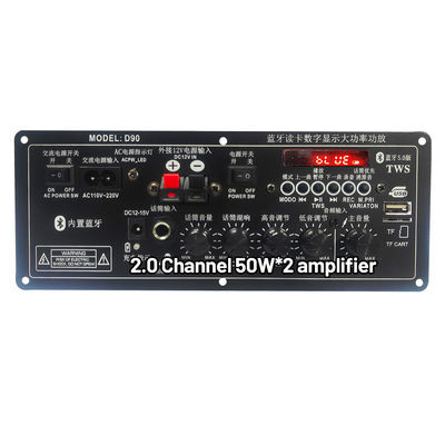 Rechargeable Trolley Stereo Car Subwoofer Audio Power Amplifier PCB Board 2.0 Canale 12V con Disegno di Stampo Privato