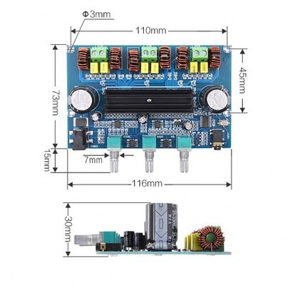 2.1 canale Wireless Digital Power Amplifier Board 50Wx2+100W Canale di alta potenza audio versione 5.0 Amplifier Board