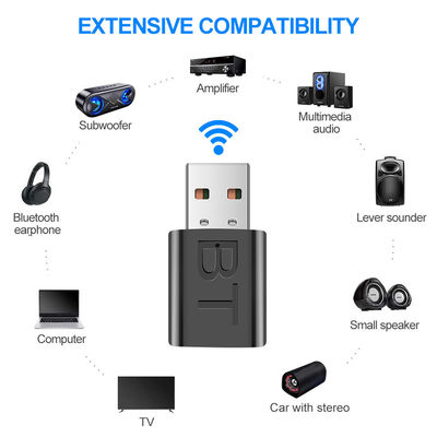 Bluetooth 5.0 Audio Adapter con 10m di distanza di trasmissione e doppia modalità per lo streaming audio wireless