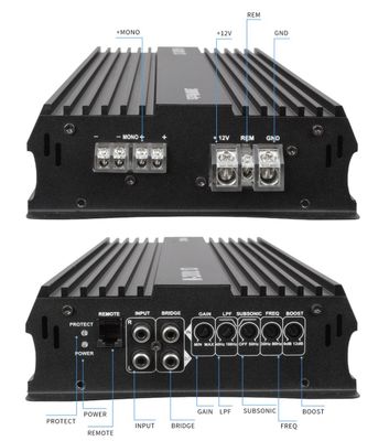 Amplificatore di potenza audio per auto da 12V 2000W di alta potenza 2000 Watt Subwoofer mono di classe D con crossover