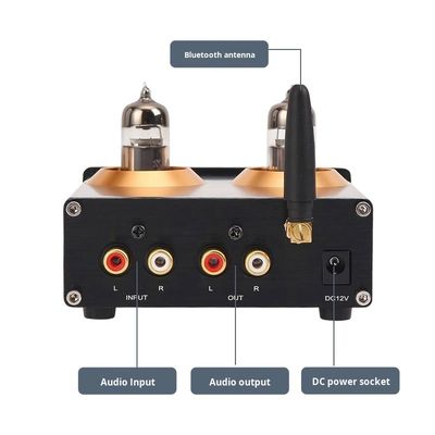 Preamplificatore valvolare HIFI Audiophile 6J5 QCC3034 per amplificatore domestico wireless BT 5.1 con regolazione bassi e alti