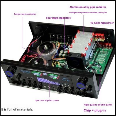 Sistema: Home Theater Set 7.1 Canale Amplificatore AV-888BT con Diffusori Cyclone No.9 e Subwoofer da 10 pollici