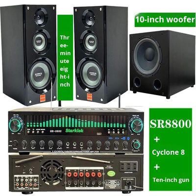 Abito:Cyclone n. 8 Altoparlante ad amplificatore casalingo a tre vie dipinto Set con amplificatore SR8800 e subwoofer da 10 pollici