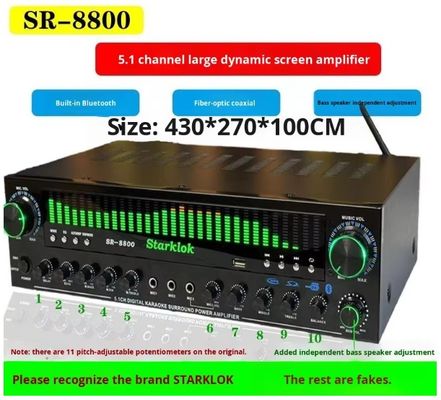 Abito:Cyclone n. 8 Altoparlante ad amplificatore casalingo a tre vie dipinto Set con amplificatore SR8800 e subwoofer da 10 pollici
