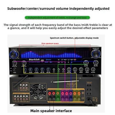 AV-8000SW Premium Edition 2200W Amplificatore Professionale Ultra-High Power 7.1 Canali per Home Theater con Esclusivo Wireless BT