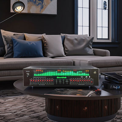 EQ-8100 Preamp Hi-Fi Professionale Lettore BT 5.4 Decoder Audio Digitale Ottico Coassiale Equalizzatore a 20 Segmenti Apparecchiature in Fibra Ottica