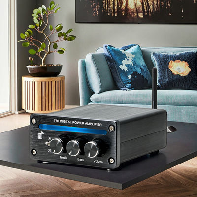 Amplificatore lineare ad alta potenza 2.0 canali 2*100W BT 5.0 con luce RGB, alti e bassi regolabili, nuovo mini stereo digitale HiFi per la casa