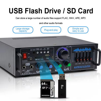 160W Dual Channel HiFi Stereo Audio Home Digital Amplifier Modulo di amplificatore per tubi professionali Microfono Input Remote Amplifier