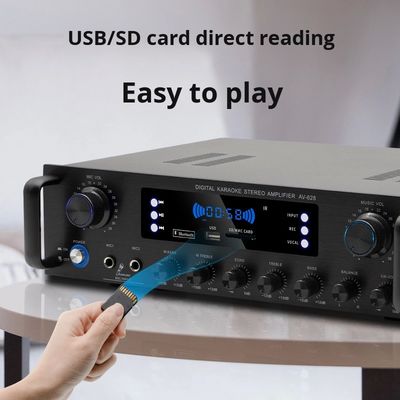 AV-628 Professional 2.1 Canale 600W Home Coaxial Subwoofer Amplificatore Modello ad alta potenza BT Ricevitore a fibra ottica Transfrontaliero