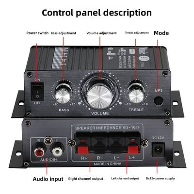 BT-888 Mini amplificatore domestico 12V 20W+20W BT Wireless Small Metal Hot-Selling per il commercio estero Transfrontaliero