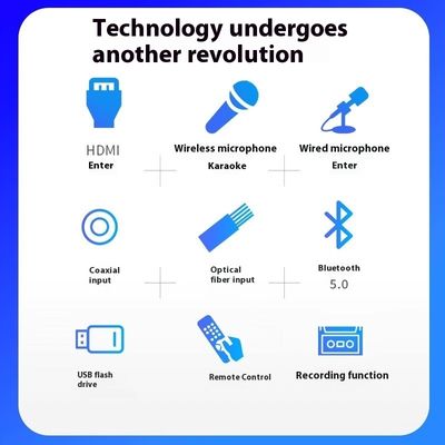 Amplificatore Karaoke Wireless 2.0 Canali ad Alta Potenza 100W BT Decodifica Lossless HDML ARC Fibra Ottica Coassiale Elettronica in Stock
