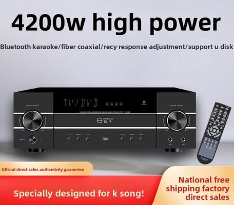 Amplificatore audio professionale 5.1CH 4200W ad alta potenza con anti-feedback, wireless BT, per karaoke domestico, performance sul palco, riunioni KTV