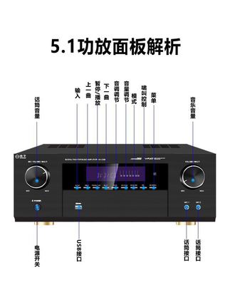 5.1CH 5600W Pro Power Amplifier, BT Wi-Fi wireless, Dolby HDMI Coassiale Ottico, per Home Theater KTV