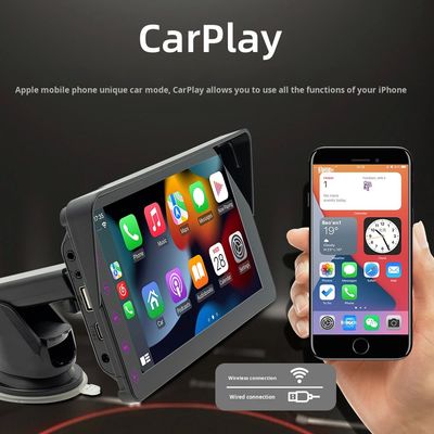 Creatall MP5 per auto portatile da 7 pollici con CarPlay Wireless per Bluetooth Trasmettitore FM Telecamera posteriore HD Posizionamento sul cruscotto 1 anno