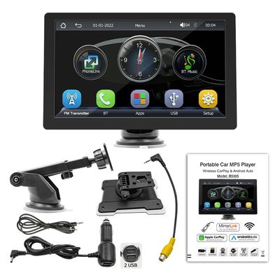Creatall Lettore MP5 Portatile ad Alta Definizione da 9 Pollici Display a Schermo Grande CarPlay Cablato/Wireless per Bluetooth Cruscotto 1 Anno