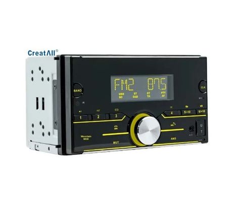 Creatall 12V Lettore MP3 per Auto a Doppio Disco Smart per Bluetooth Amplificatore Radio per Auto Luce Colorata Connessione Aux SD Card 1 Anno
