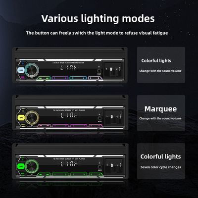 Creatall 7-Inch Wireless Universal Car MP5 Player Telescopic Single Spindle Dashboard Montaggio slot per schede MP3 USB CarPlay