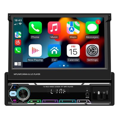 Creatall 7-Inch Wireless Universal Car MP5 Player Telescopic Single Spindle Dashboard Montaggio slot per schede MP3 USB CarPlay