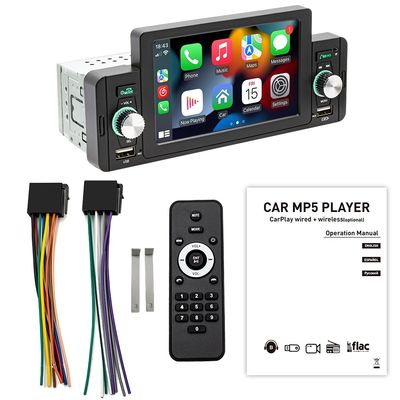Creatall Lettore MP5 per auto da 5 pollici per telecamera di retromarcia Bluetooth CarPlay cablato/wireless Supporta formati audio WAV MP3 APE USB