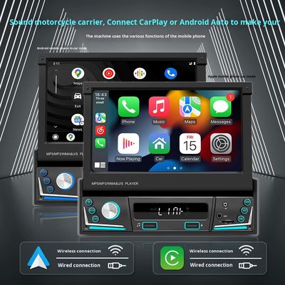 Creatall schermo retrattile da 7 pollici wireless all-in-one CarPlay Smart per Bluetooth Reverse Camera MP5 player in auto