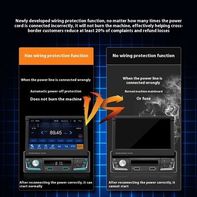 Creatall schermo retrattile da 7 pollici wireless all-in-one CarPlay Smart per Bluetooth Reverse Camera MP5 player in auto